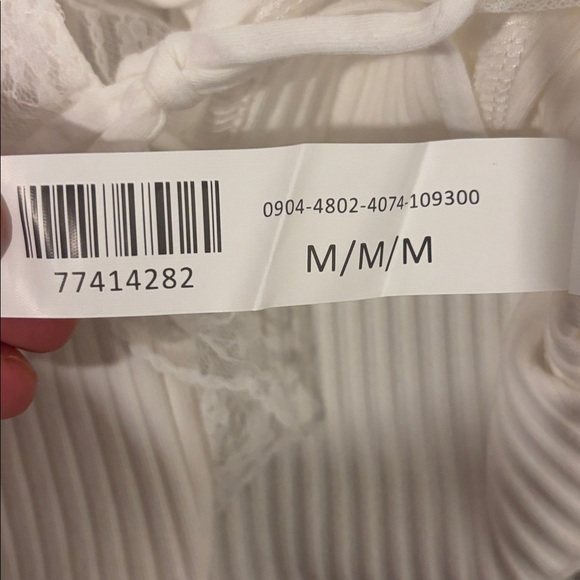 Forever 21 Cream Lace-Trimmed Tie-Front Top - Picture 7 of 8